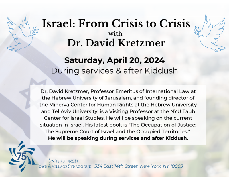 Banner Image for David Kretzmer speaks during services and after Kiddush